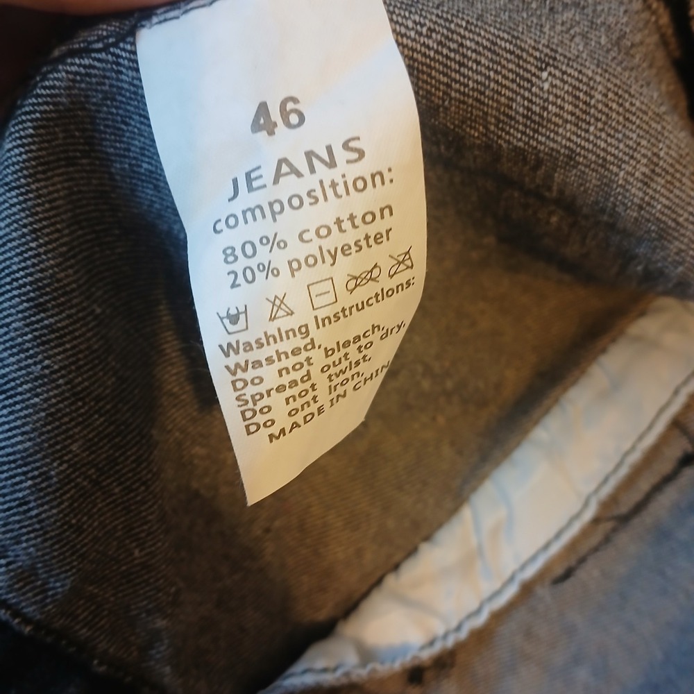 black acid-wash denim Jean  jacket Mens XL Long Sleeve - Picture 7 of 8